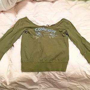 Y2k Off The Shoulder Long Sleeved Top